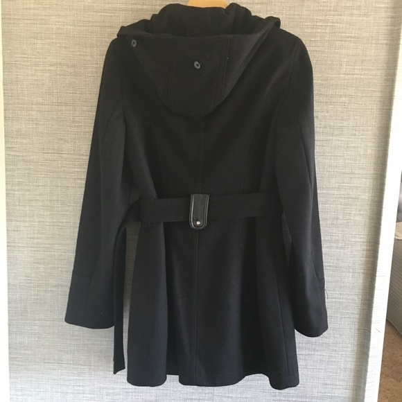 Black Belted Coat Size S By Laundry By Design - Picture 4 of 7